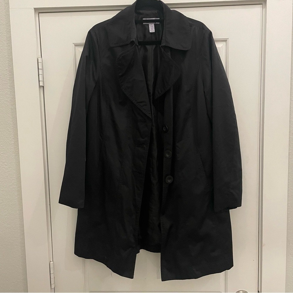 Nine & CO by Nine West Women's Black‎ Trench Coat size XL